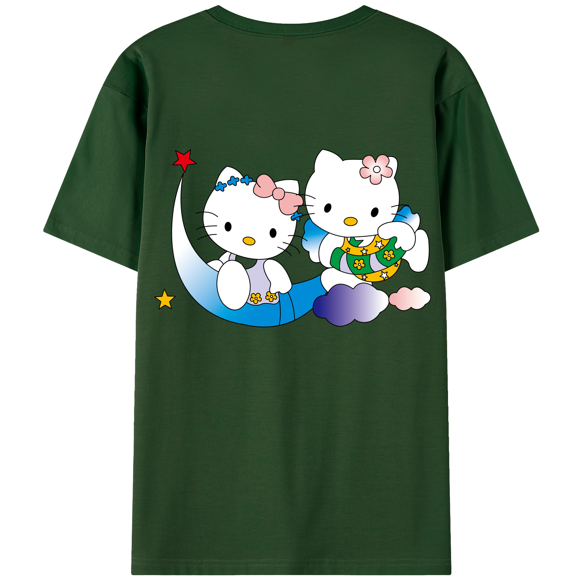 （画像用） Hello Kitty ハローキティ 綿100％半袖Tシャツ（背面プリント）